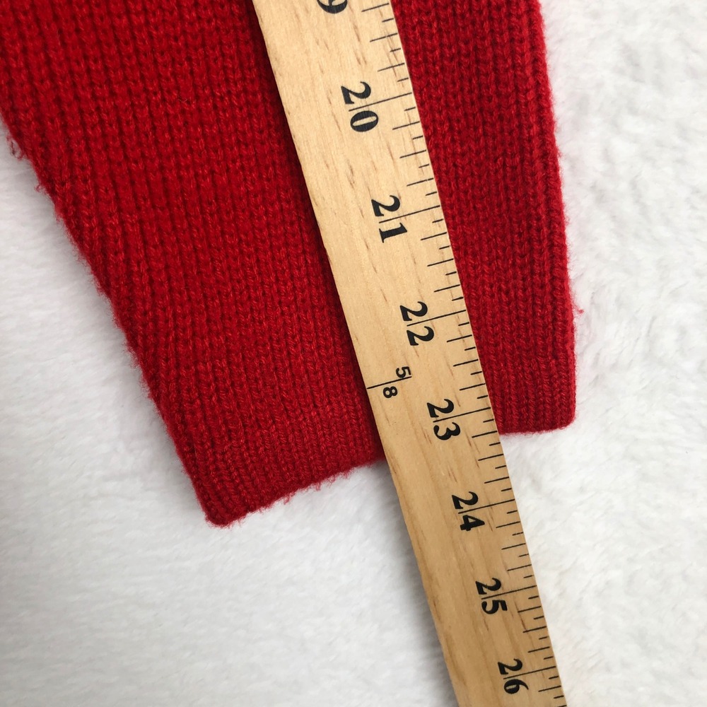 VTG Mark Fore & Strike Cardigan Sz 38 Red Acrylic Gold Buttons Pockets Sweater - Picture 7 of 9